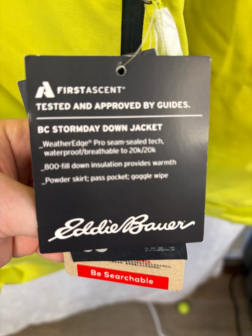 NWT Eddie Bauer First Ascent BC StormDay Down Jacket – Men’s M – WeatherEdge Pro - Picture 8 of 15